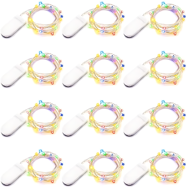 100 Pack Waterproof Mini LED Fairy String Lights with Flexible Silver Wire for Weddings and Party Decor