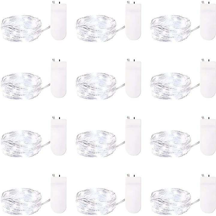 100 Pack Waterproof Mini LED Fairy String Lights with Flexible Silver Wire for Weddings and Party Decor