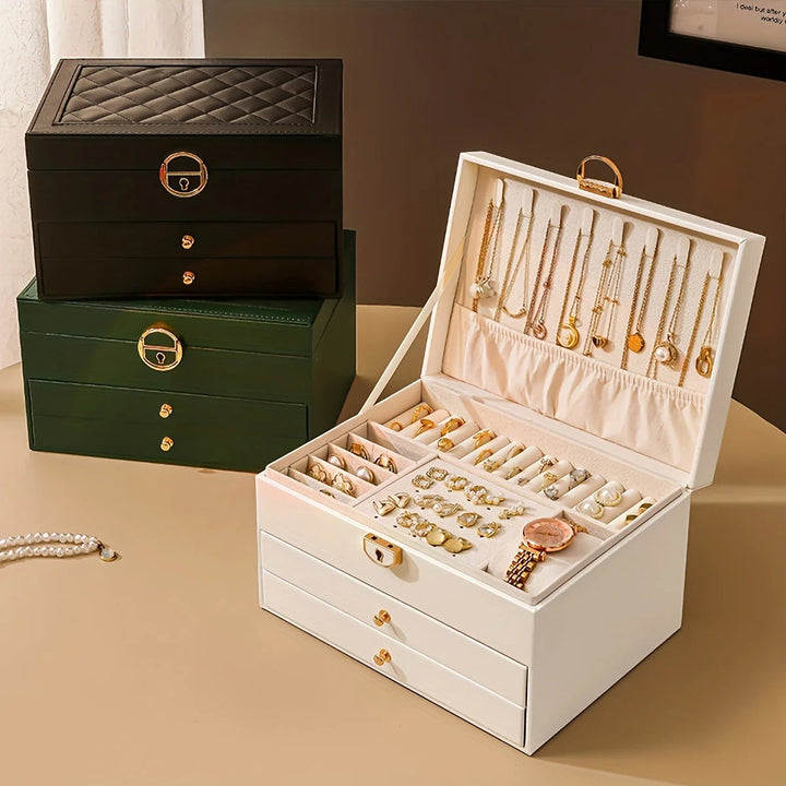jewellery Box Leather Organizer with Drawers