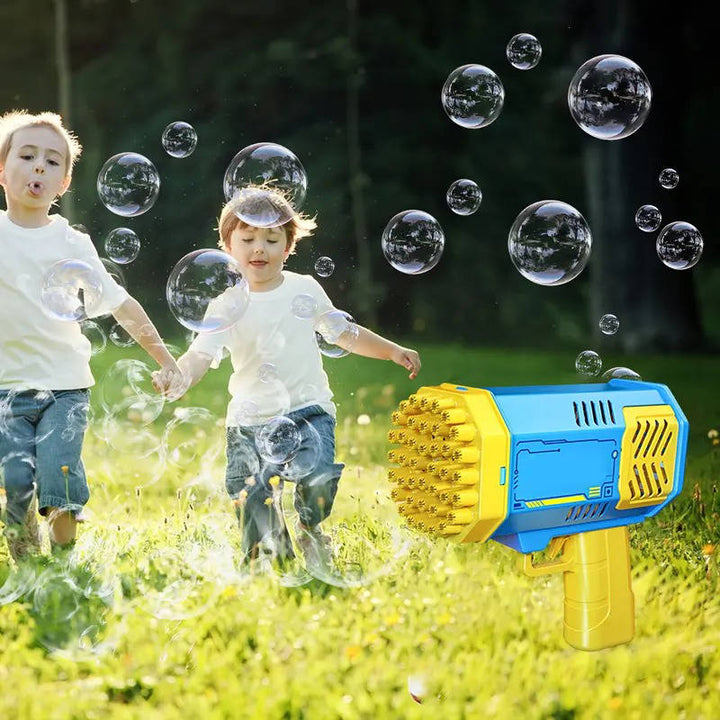 40 Hole Automatic Bubble Gun with LED Lights, Gatling Style Bubble Blower Toy for Kids 3 and up, Outdoor Party Play