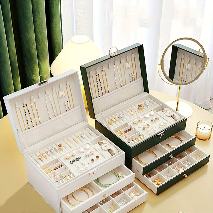 jewellery Box Leather Organizer with Drawers
