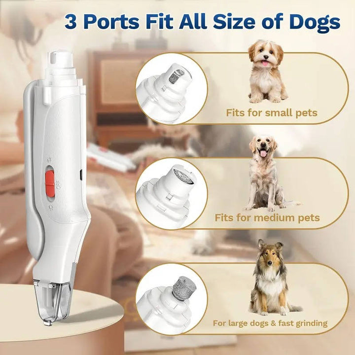 2 in 1 Electric Nail Clipper and Grinder for Dogs and Cats of All Sizes, LED Light, Painless, Low Noise, Safe
