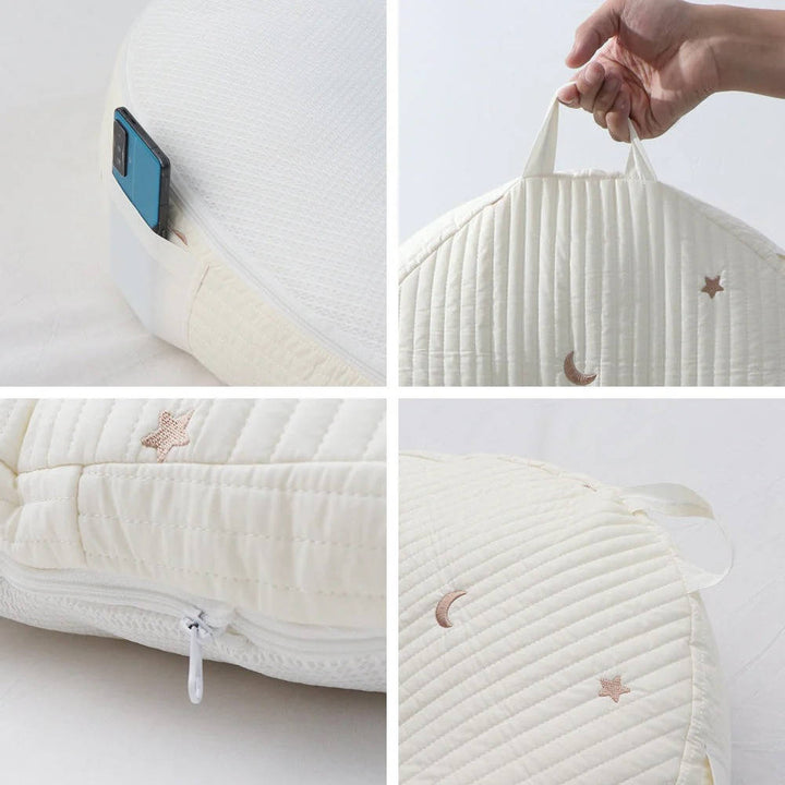 Baby Lounger Pillow, Ergonomic Cotton Nest with Anti Reflux Support