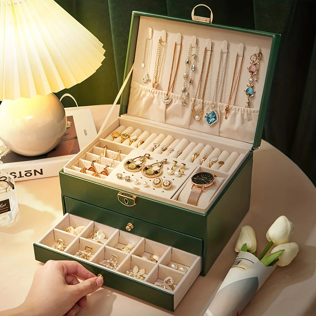jewellery Box Leather Organizer with Drawers