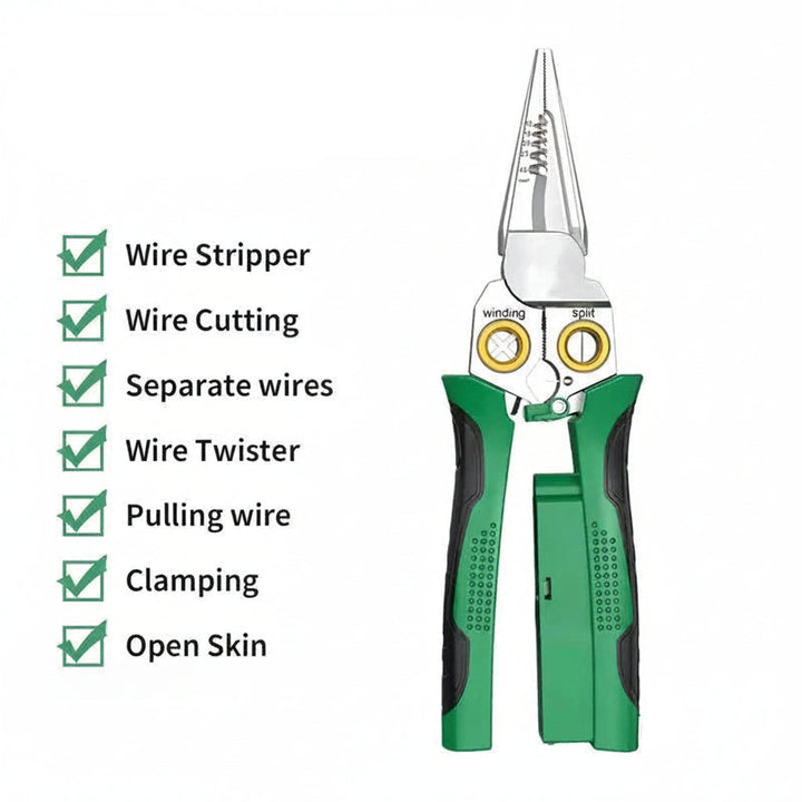 8 in 1 Wire Stripper and Multi Function Pliers with LED Light, Cable Cutter and Wire Tool