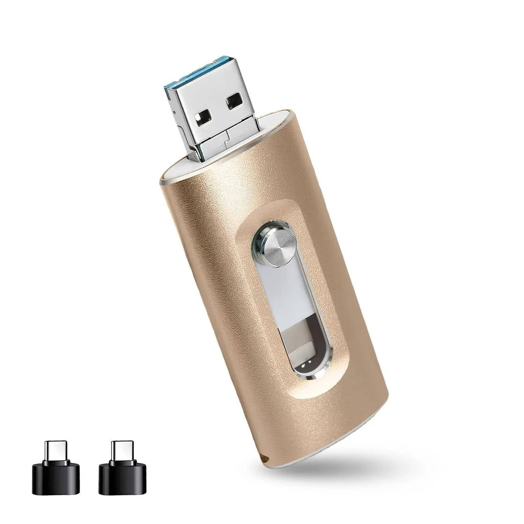 3 in 1 High Speed Flash Drive for iPhones, Android and PC, Photo Stick and Backup Drive