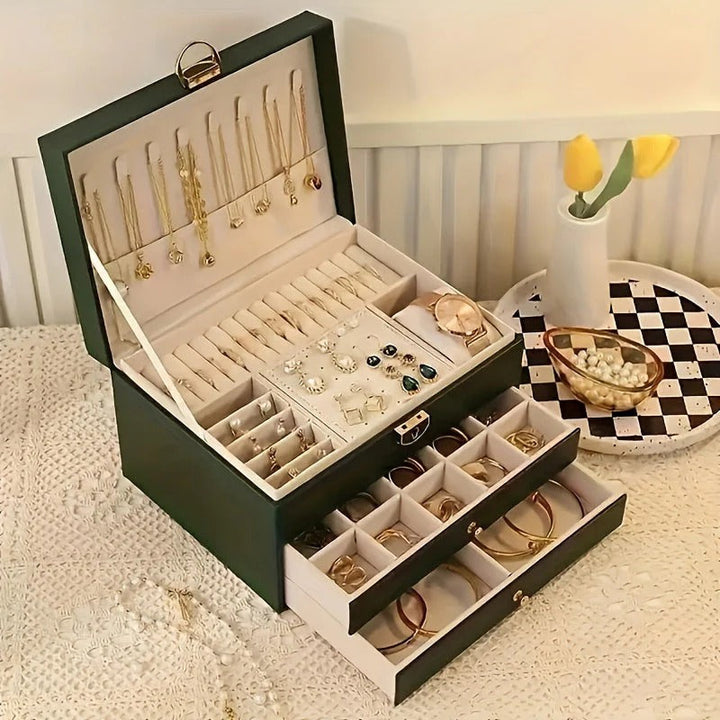 jewellery Box Leather Organizer with Drawers