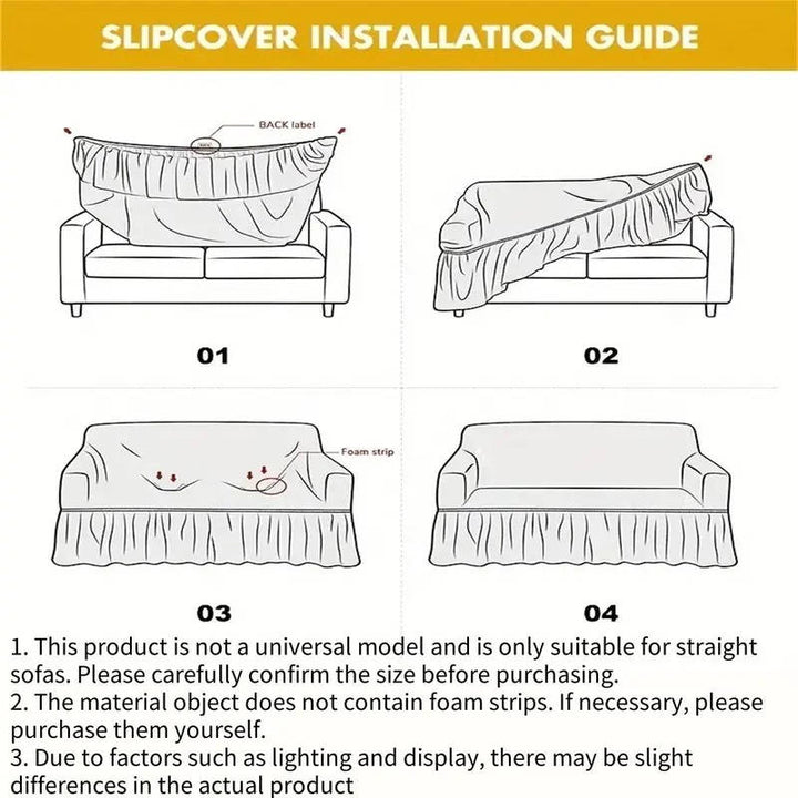 Sunflower Elastic Sofa Cover, Jacquard Couch Protector with Skirt Edge, Dustproof