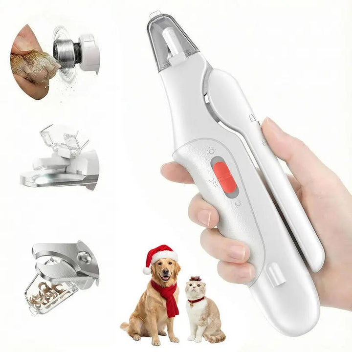 2 in 1 Electric Nail Clipper and Grinder for Dogs and Cats of All Sizes, LED Light, Painless, Low Noise, Safe