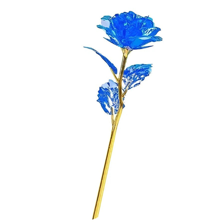 Holographic Rose with Hand-Placed Petals and Iridescent Coating, 10 Inch