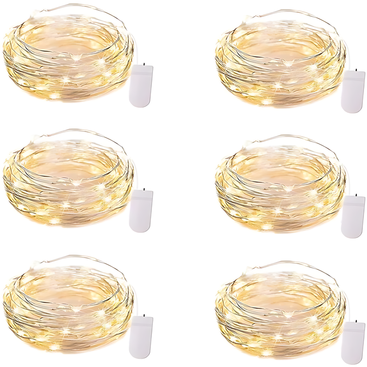 100 Pack Waterproof Mini LED Fairy String Lights with Flexible Silver Wire for Weddings and Party Decor