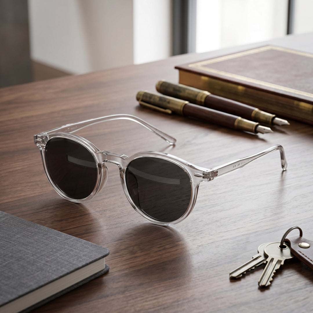 Round Tortoiseshell Sunglasses with Polycarbonate Frame and Retro Design