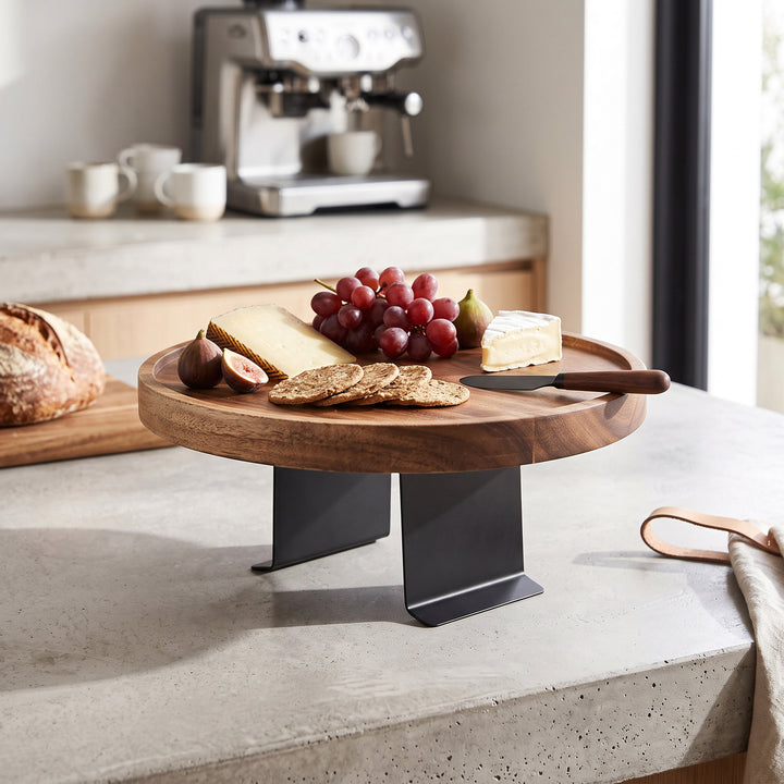Wooden Sofa Arm Tray with Clip Attachment and Walnut Finish, 11.8in Wide