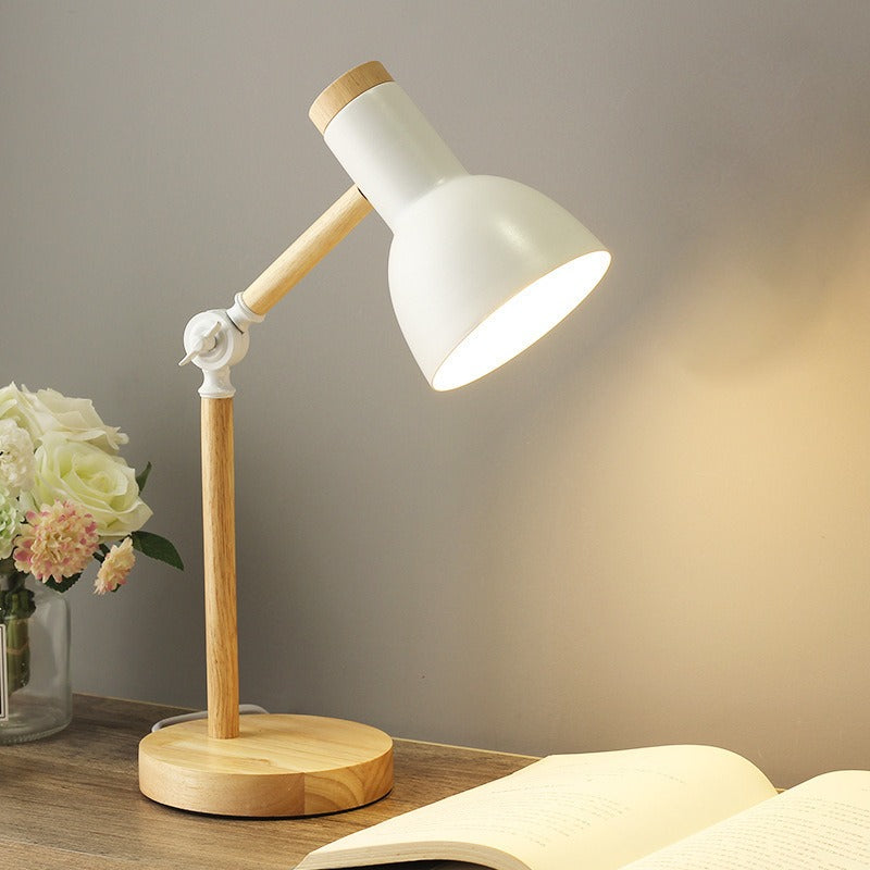 Adjustable Desk Lamp with Lever Arm and Directional Head, Slim Base for Small Desks