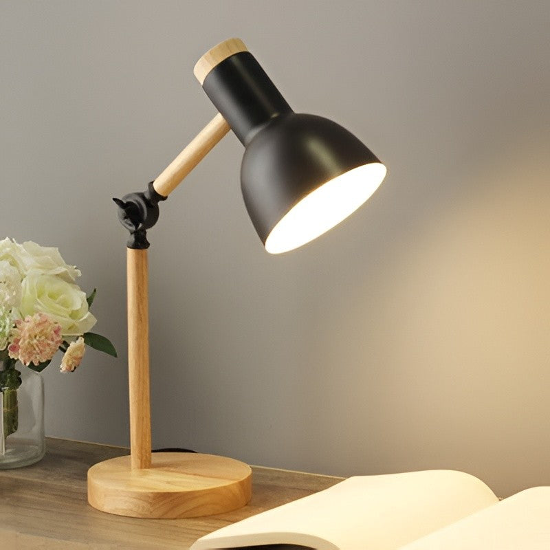 Adjustable Desk Lamp with Lever Arm and Directional Head, Slim Base for Small Desks