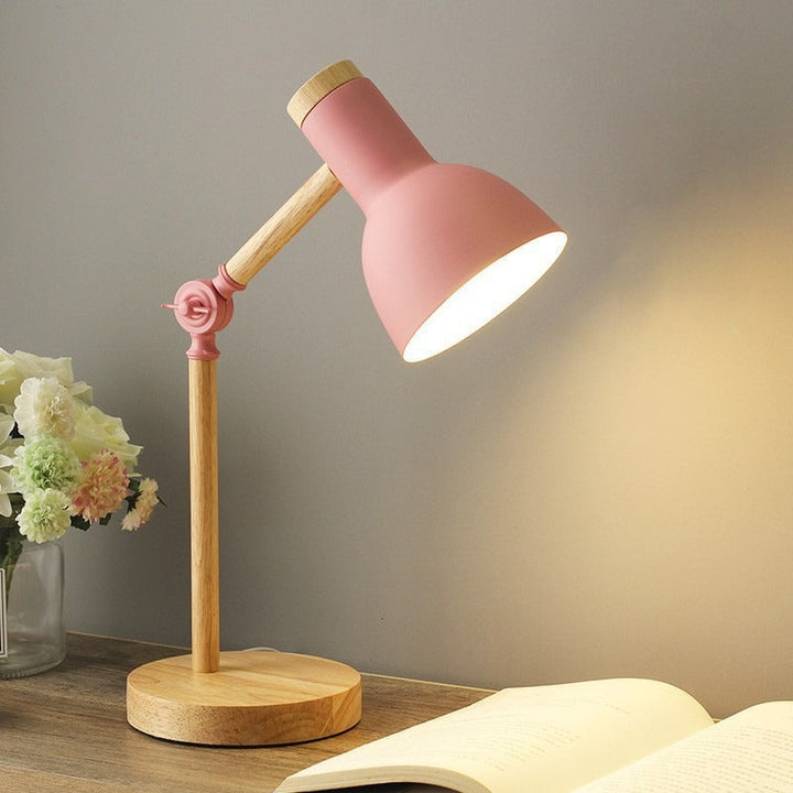 Adjustable Desk Lamp with Lever Arm and Directional Head, Slim Base for Small Desks