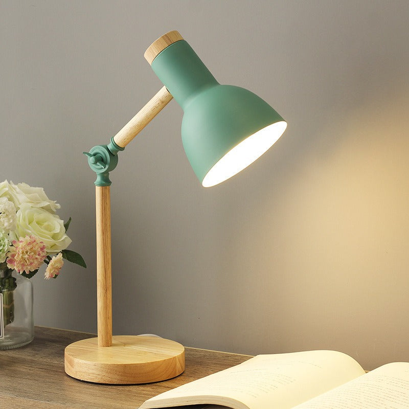 Adjustable Desk Lamp with Lever Arm and Directional Head, Slim Base for Small Desks
