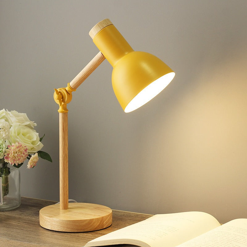 Adjustable Desk Lamp with Lever Arm and Directional Head, Slim Base for Small Desks