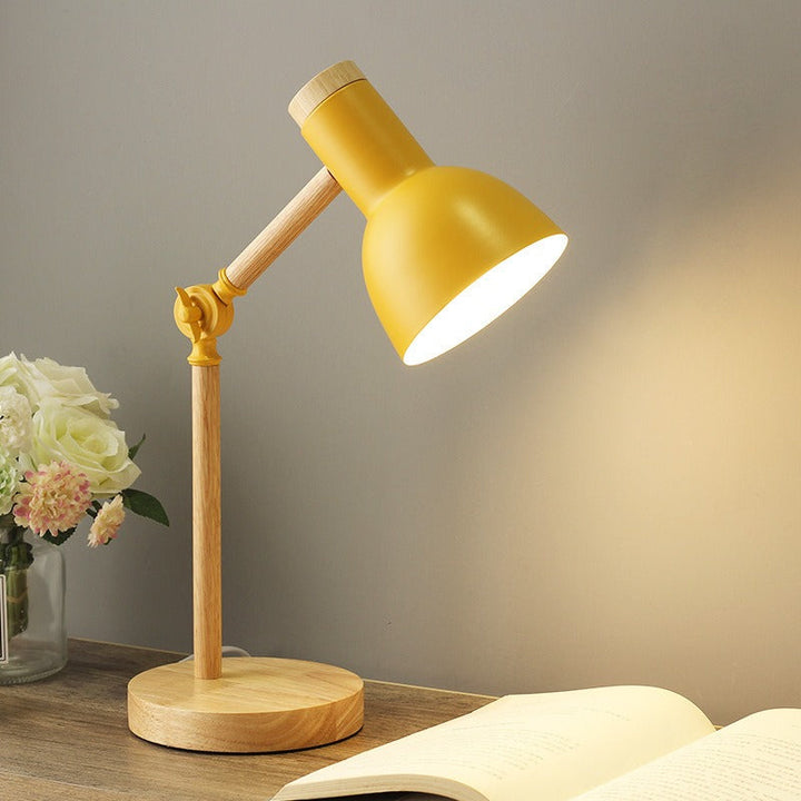 Adjustable Desk Lamp with Lever Arm and Directional Head, Slim Base for Small Desks