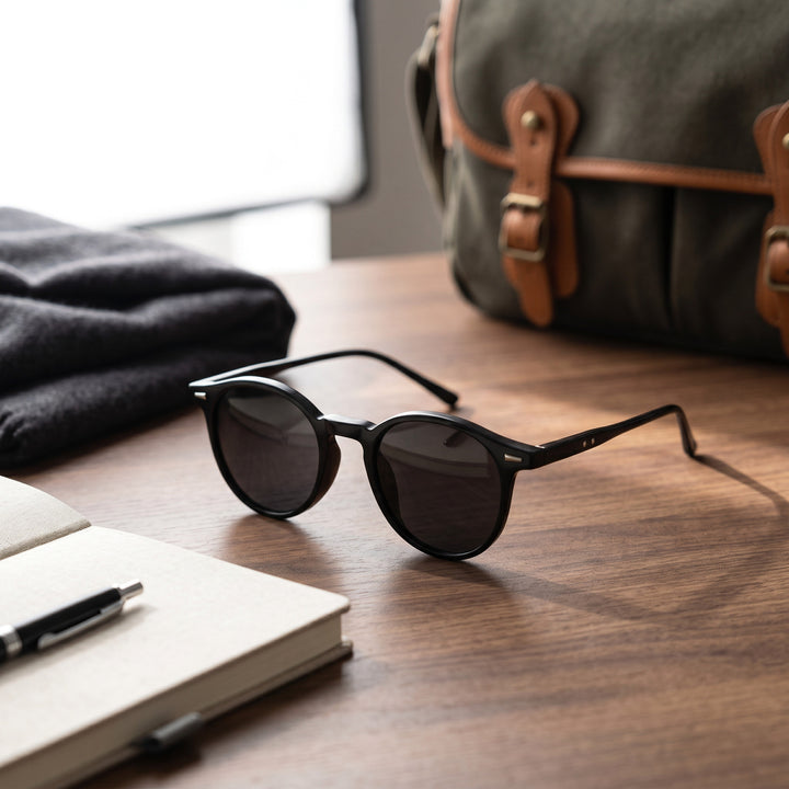 Round Tortoiseshell Sunglasses with Polycarbonate Frame and Retro Design