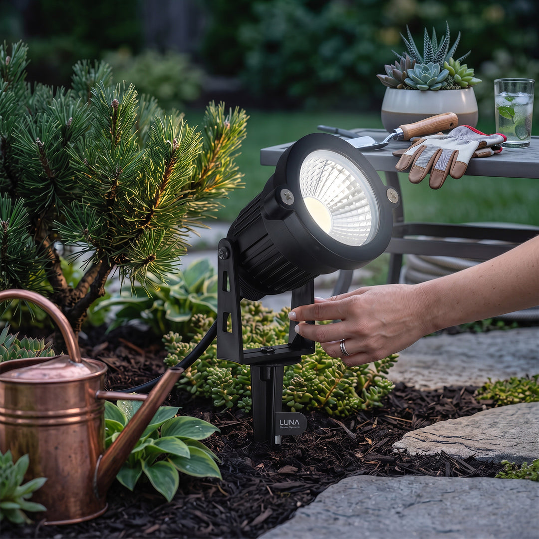 Outdoor LED Spotlight with Adjustable Head and Spike Mount, 10-Pack for 12V Landscape Systems