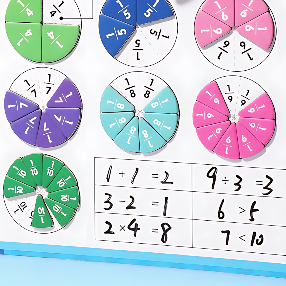Fraction Learning Book with Magnetic Pieces and Visual colour Display