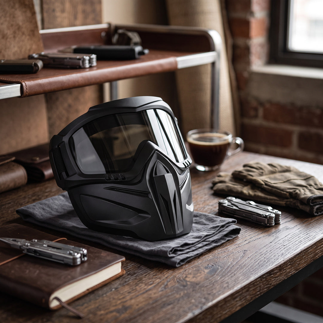 Full Face Goggle Mask with Detachable Goggles and Side Ventilation