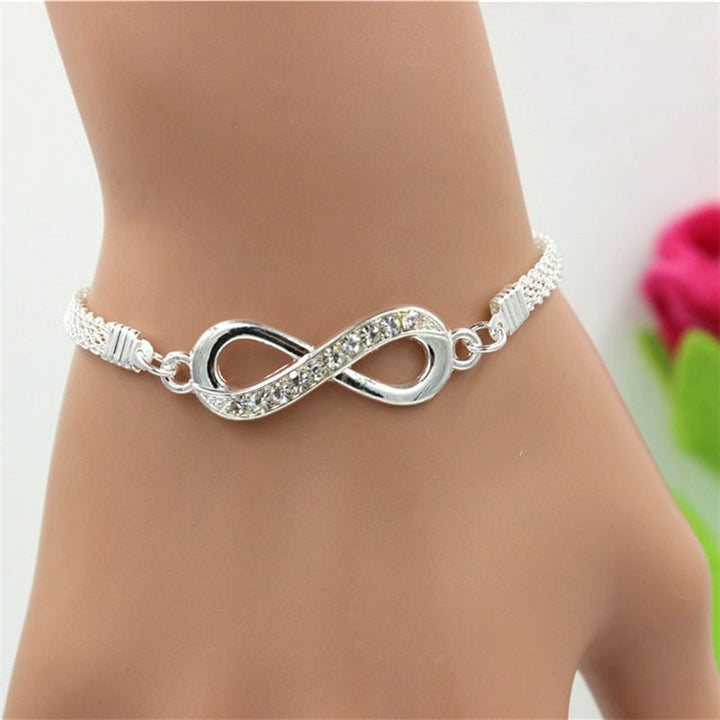 Infinity Symbol Bracelet with Adjustable Clasp and Tarnish Resistant Chain
