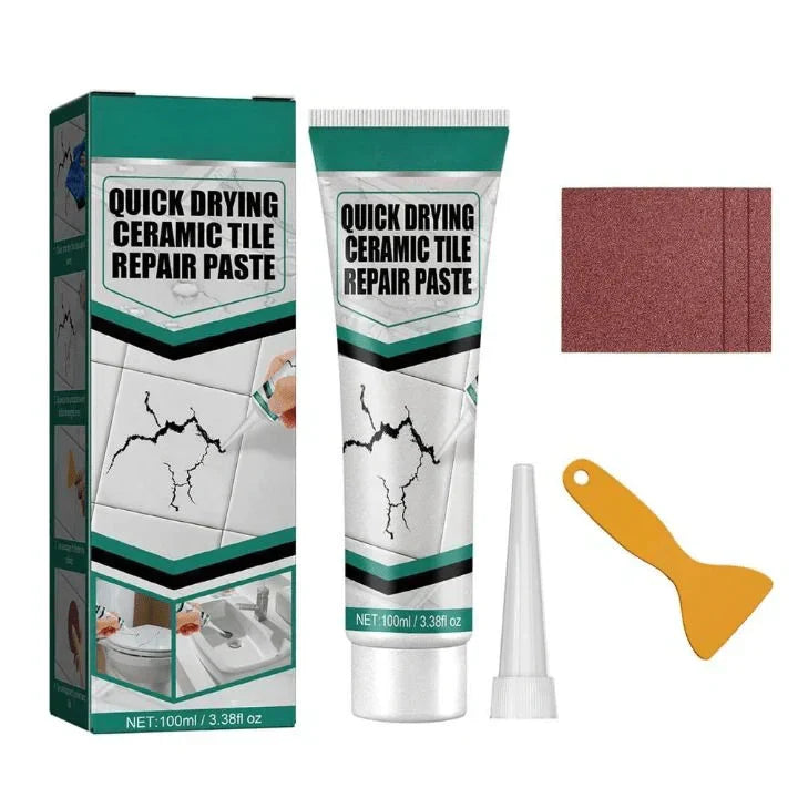 Tile Repair Paste with Spatula and Sandpaper, 100ml Tube
