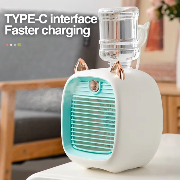 Mini Air Conditioner with 3-Speed Fan and Mist Sprayer