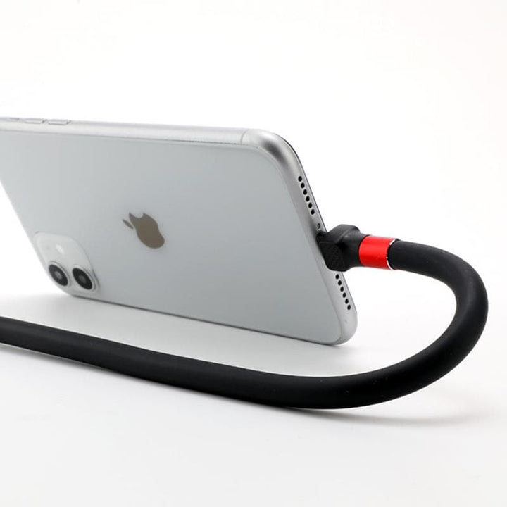 Foldable Phone Charging Cable with Stand Function and Data Transfer, 2.4A Fast Charge