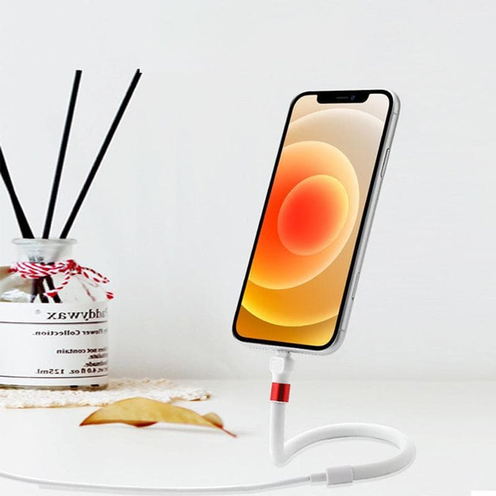 Foldable Phone Charging Cable with Stand Function and Data Transfer, 2.4A Fast Charge