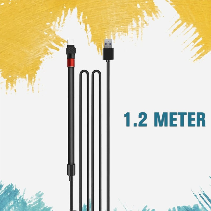 Foldable Phone Charging Cable with Stand Function and Data Transfer, 2.4A Fast Charge