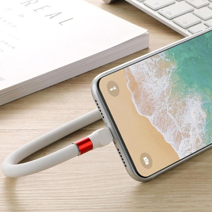 Foldable Phone Charging Cable with Stand Function and Data Transfer, 2.4A Fast Charge