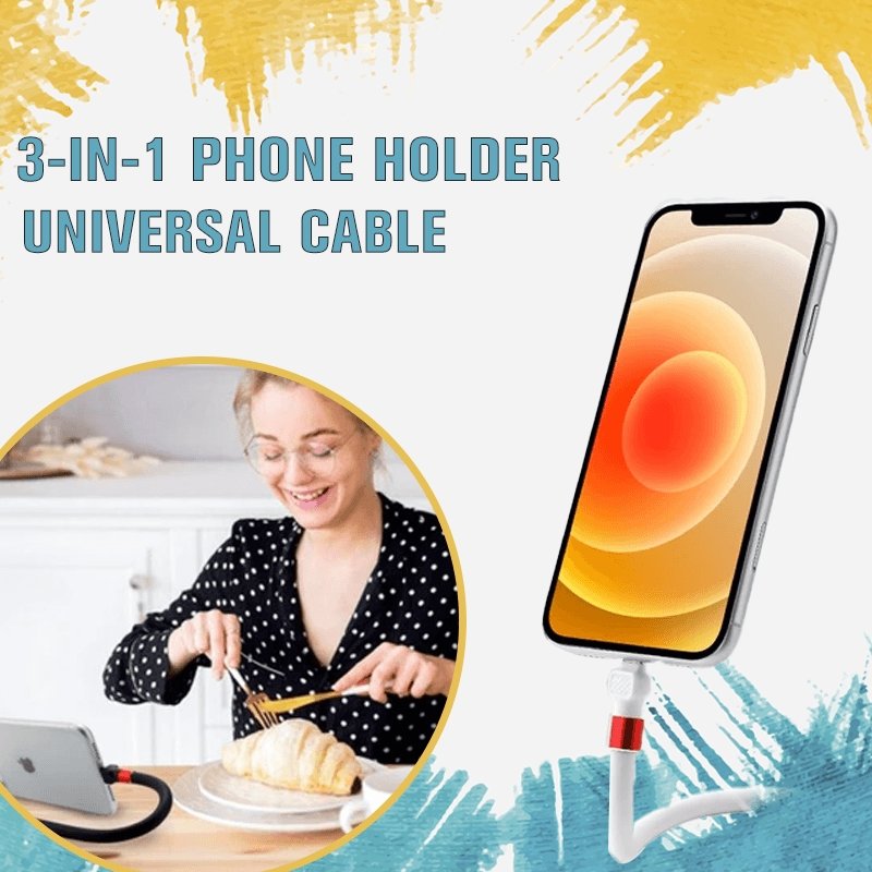 Foldable Phone Charging Cable with Stand Function and Data Transfer, 2.4A Fast Charge