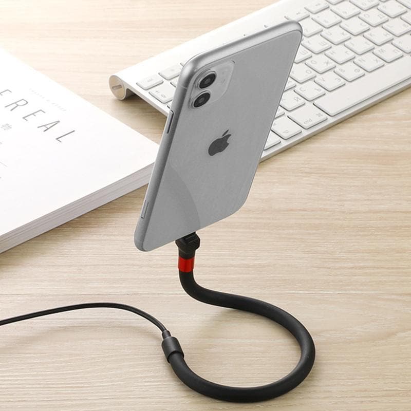 Foldable Phone Charging Cable with Stand Function and Data Transfer, 2.4A Fast Charge