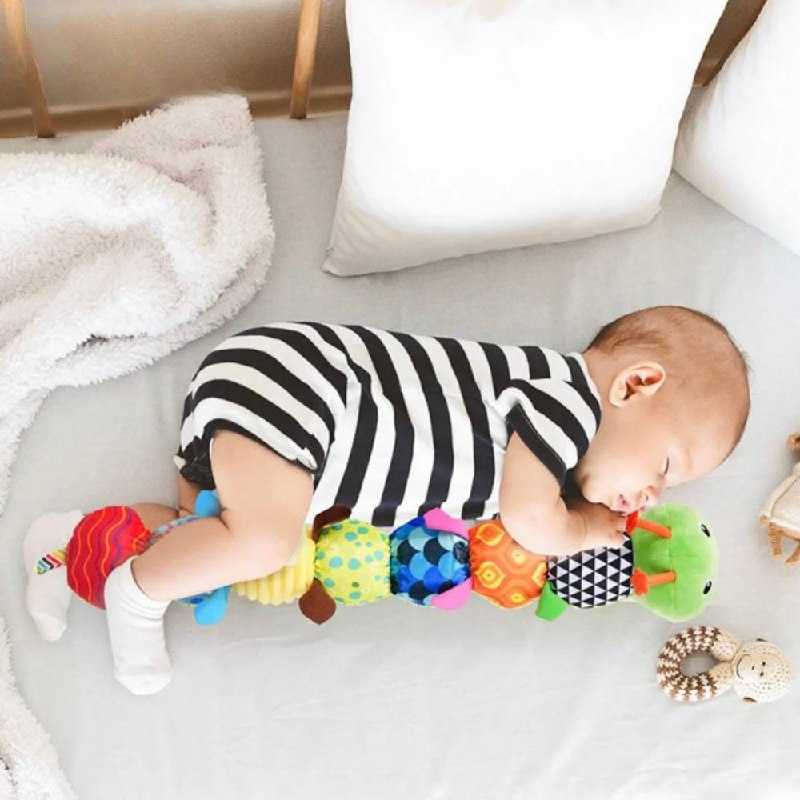 Plush Caterpillar with Musical Squeeze Segments and Bright colours for Babies