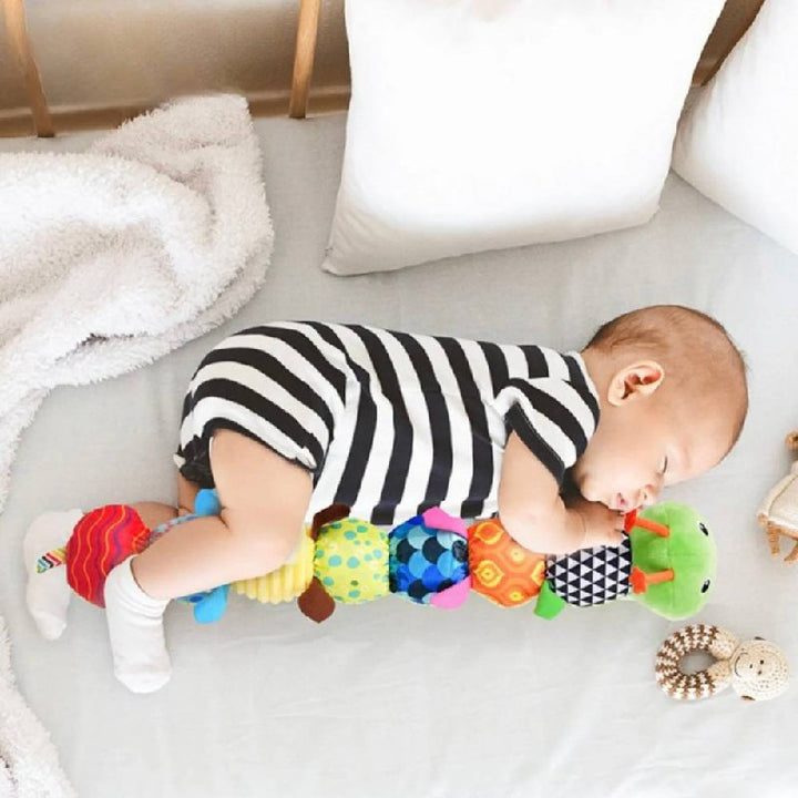 Plush Caterpillar with Musical Squeeze Segments and Bright colours for Babies
