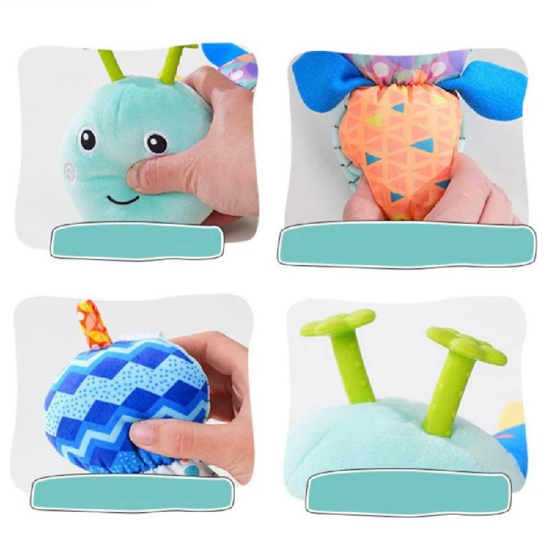 Plush Caterpillar with Musical Squeeze Segments and Bright colours for Babies