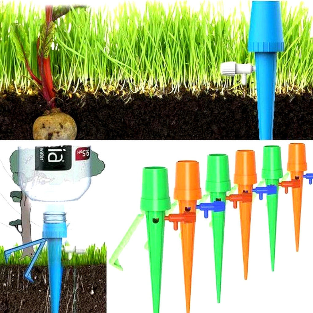 Plant Watering Spikes with Adjustable Flow Valve and Bottle Compatibility, 12-Pack