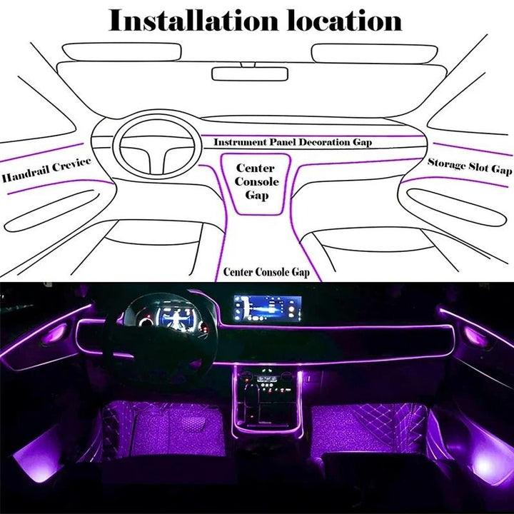 RGB LED Strip Lights for Car Interior with App Control and Flexible Design
