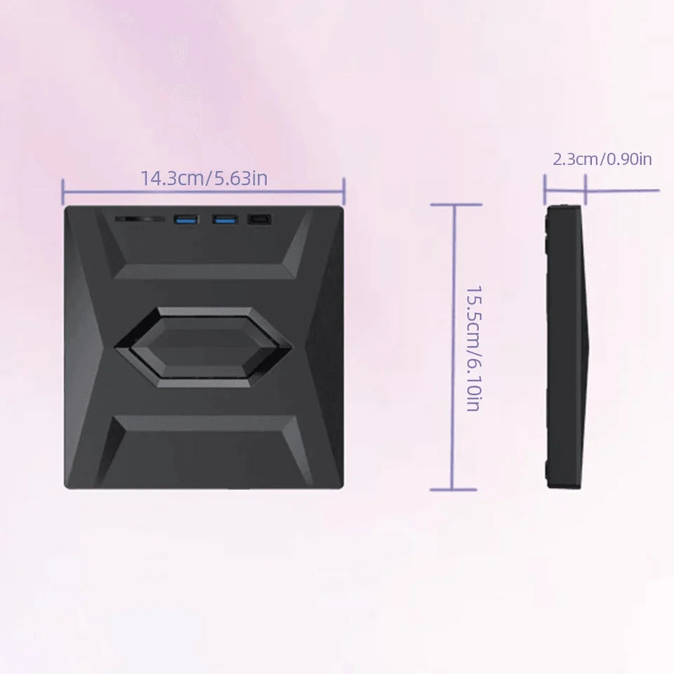 Portable USB CD DVD Drive with Burner and SD Card Hub for Windows and Mac Laptops