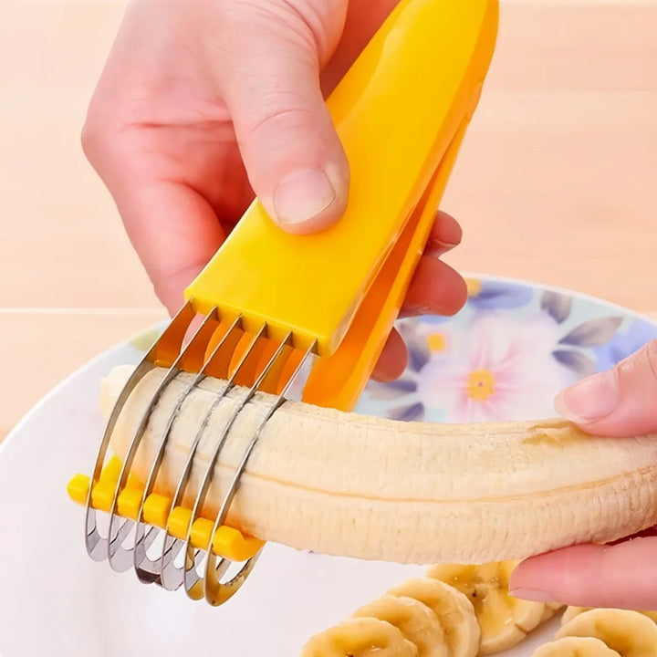 Banana and Vegetable Cutter with Curved Stainless Steel Blade for Kitchen Use