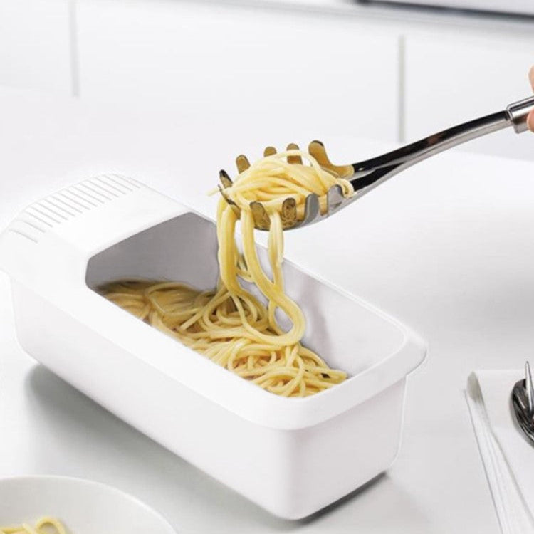 Microwave Pasta Cooker with Built In Strainer for Spaghetti and Vegetable Steaming, Dishwasher Safe