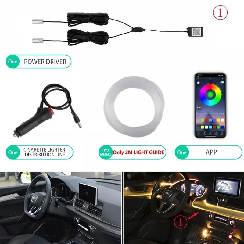 RGB LED Strip Lights for Car Interior with App Control and Flexible Design