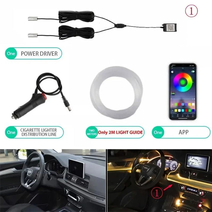 RGB LED Strip Lights for Car Interior with App Control and Flexible Design