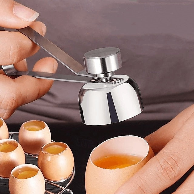 Stainless Steel Egg Shell Cracker and Cutter for Soft Boiled and Century Eggs in Home Kitchen