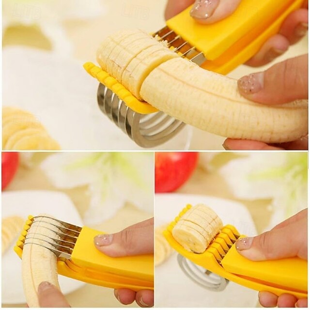 Stainless Steel Manual Fruit and Vegetable Slicer with Portable Design for Salad and Snack Preparation