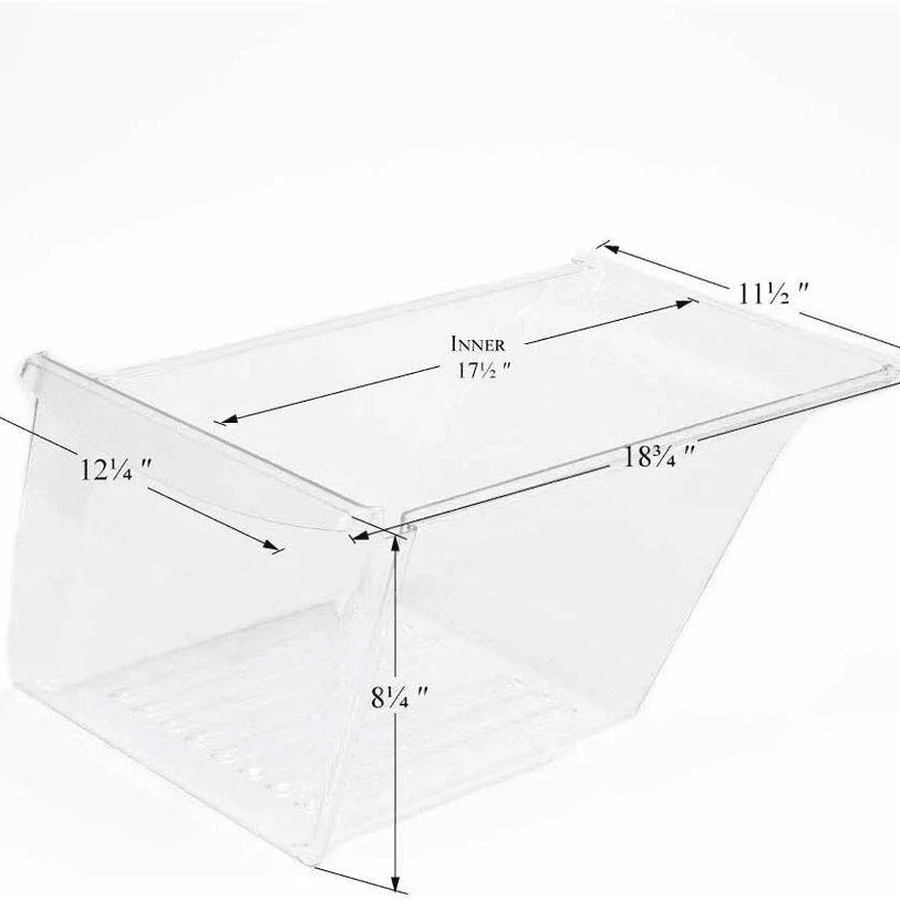 Clear Replacement Crisper Drawer Bottom for Frigidaire and Kenmore Refrigerators