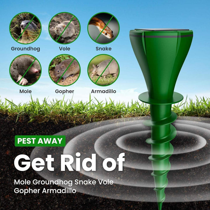 Outdoor Solar Sonic Stake for Snakes and Burrowing Pest Areas